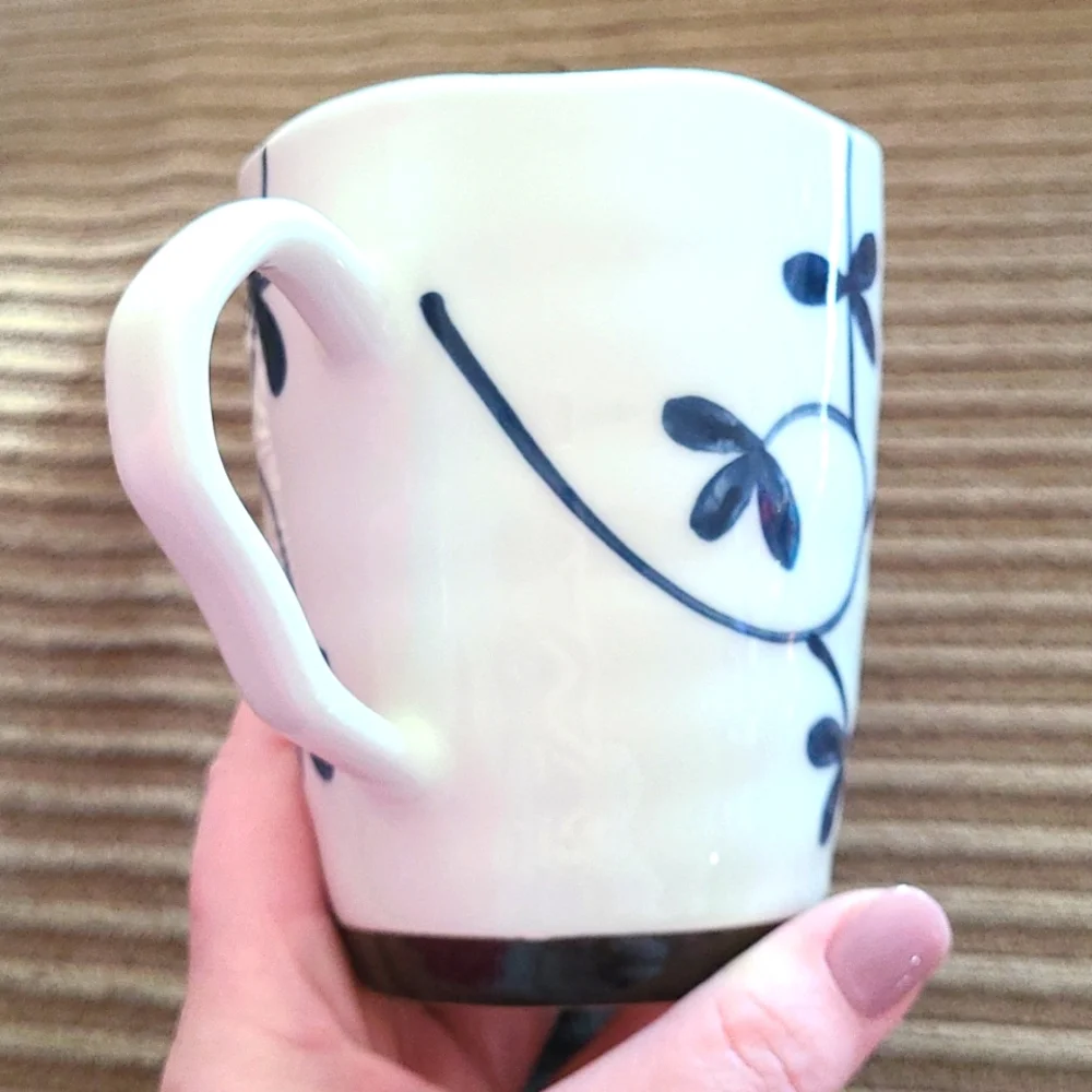 Pier 1 Imports Floral Painted coffee mug